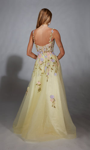 Formal Dress: 61909. Long, Scoop Neck, A Line, Closed Back