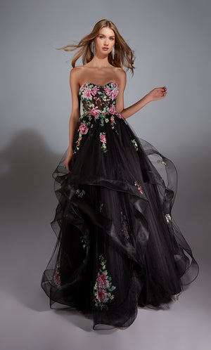 Formal Dress: 61914. Long, Sweetheart Neckline, Ballgown, Lace-up Back