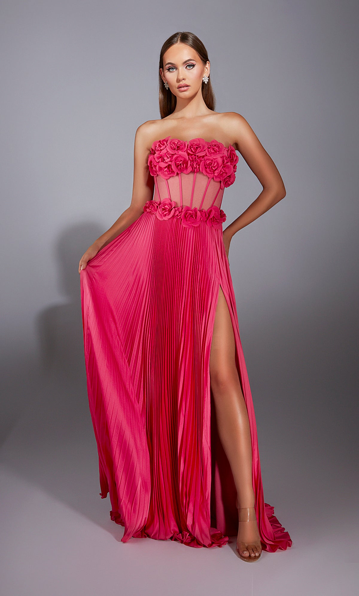 Formal Dress: 61935. Long, Strapless, A Line, Closed Back