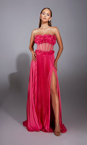 Formal Dress: 61935. Long, Strapless, A Line, Closed Back