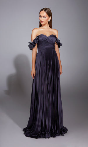 Formal Dress: 61946. Long, Off The Shoulder, A Line, Closed Back