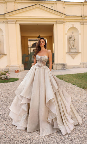 Formal Dress: 61971. Long, Strapless, Ballgown, Closed Back