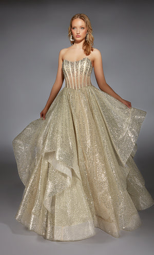 Formal Dress: 61971. Long, Strapless, Ballgown, Closed Back