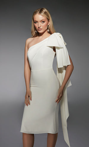 Formal Dress: 70053. Short, One Shoulder, Straight, Closed Back