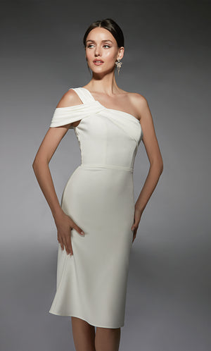 Formal Dress: 70054. Short, One Shoulder, Straight, Closed Back