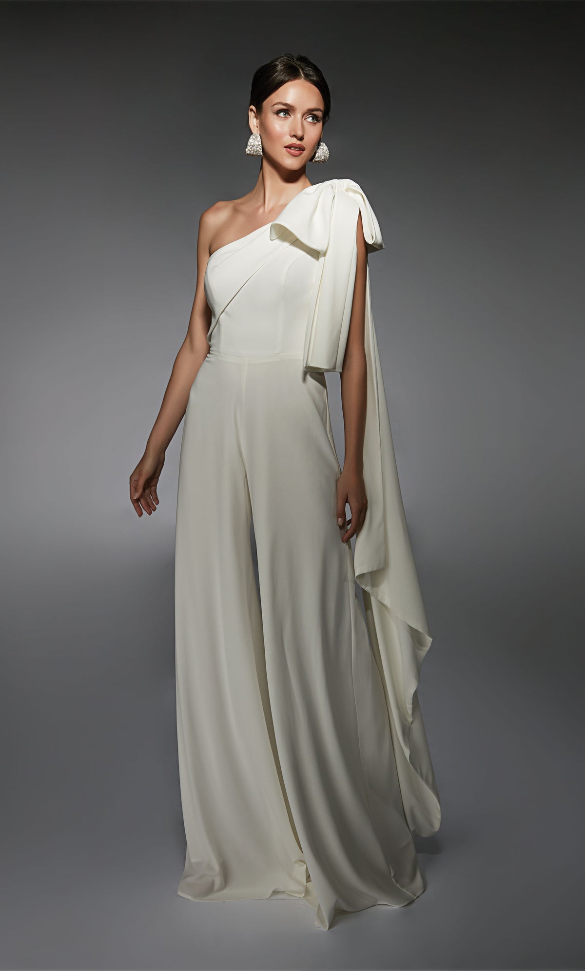 Formal Dress: 70065. Short, One Shoulder, Jumpsuit, Closed Back