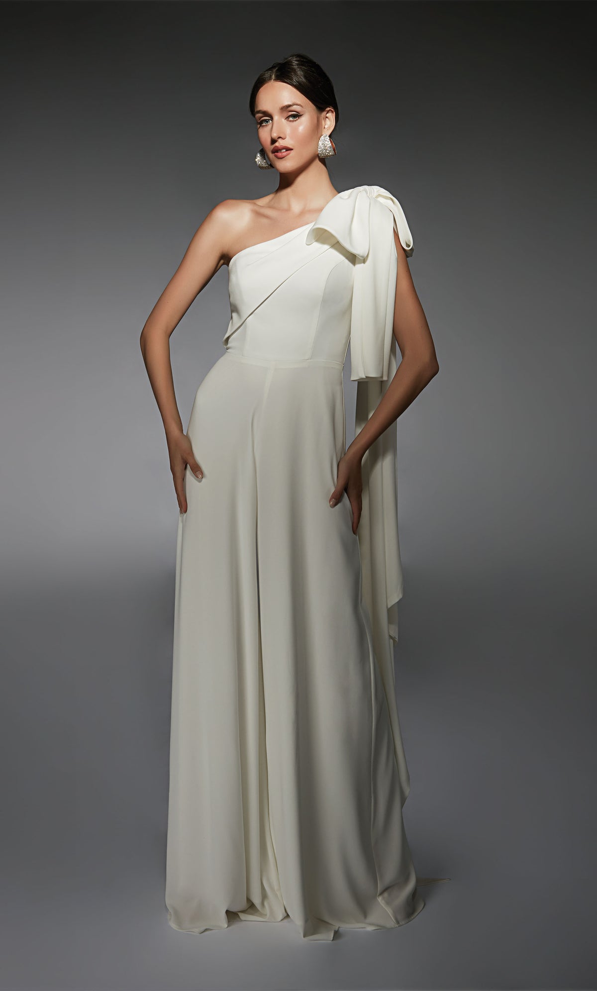 Formal Dress: 70065. Short, One Shoulder, Jumpsuit, Closed Back