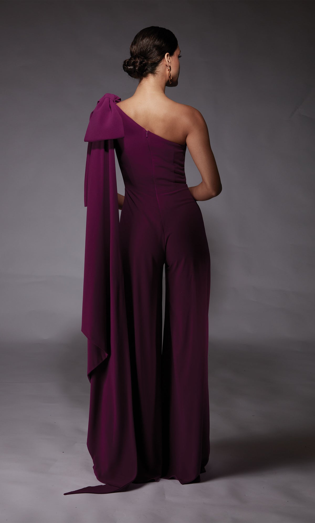 Formal Dress: 70065. Short, One Shoulder, Jumpsuit, Closed Back