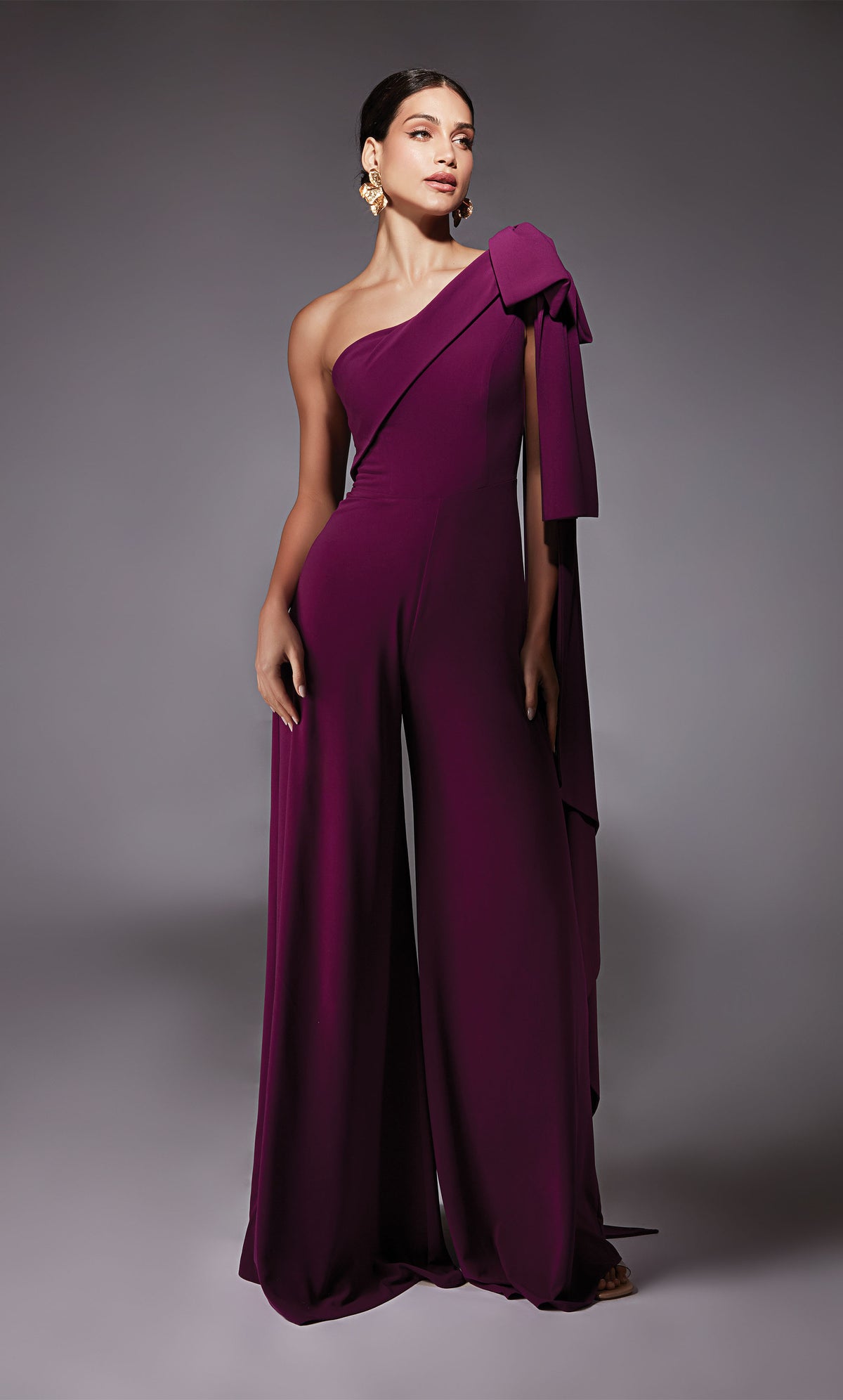 Formal Dress: 70065. Short, One Shoulder, Jumpsuit, Closed Back