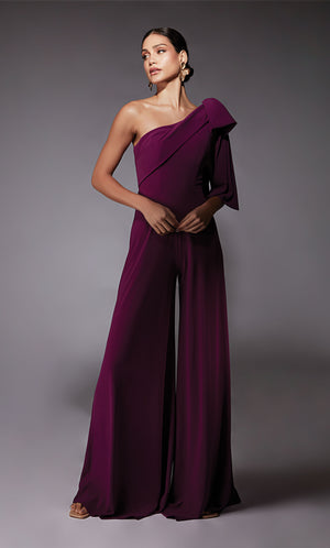 Formal Dress: 70065. Short, One Shoulder, Jumpsuit, Closed Back