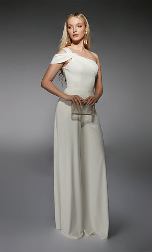 Formal Dress: 70066. Short, One Shoulder, Jumpsuit, Closed Back