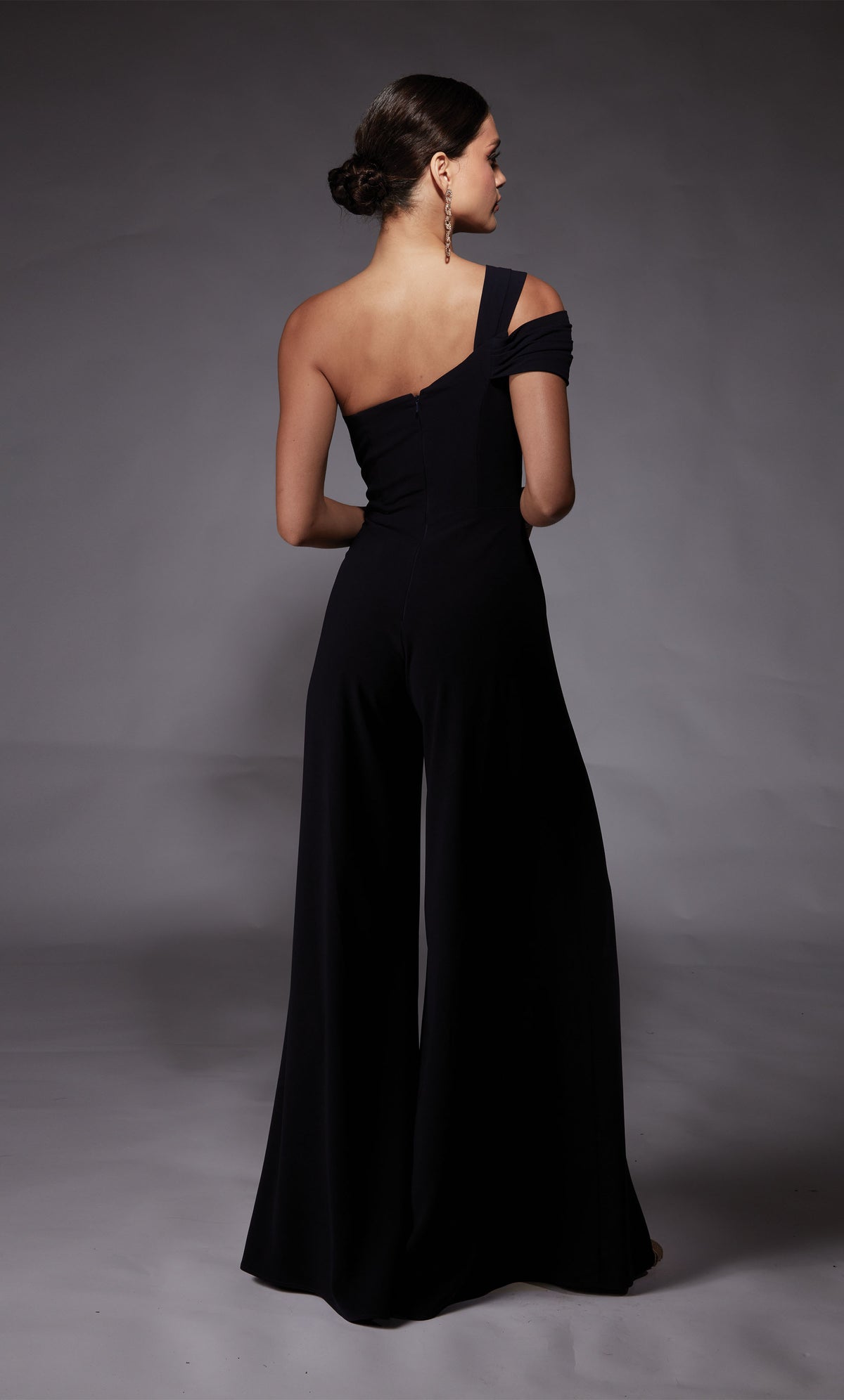 Formal Dress: 70066. Short, One Shoulder, Jumpsuit, Closed Back