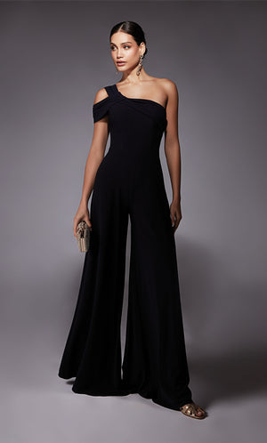 Formal Dress: 70066. Short, One Shoulder, Jumpsuit, Closed Back