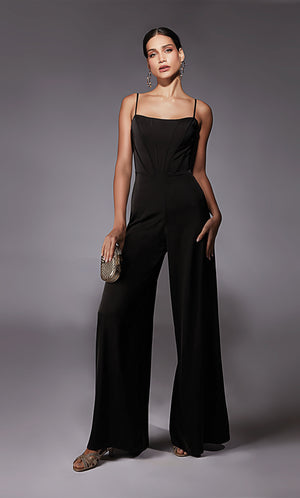 Formal Dress: 70070. Long, Scoop Neck, Jumpsuit, Closed Back