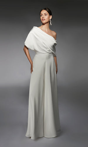 Formal Dress: 70072. Short, One Shoulder, Jumpsuit, Closed Back