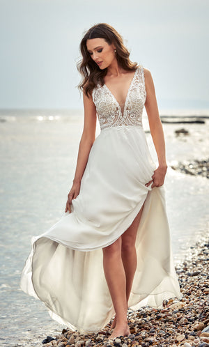 Formal Dress: 7072. Long, Plunging Neckline, A-line