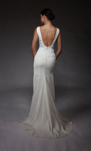 Formal Dress: 7092. Long, Plunging Neckline, Straight