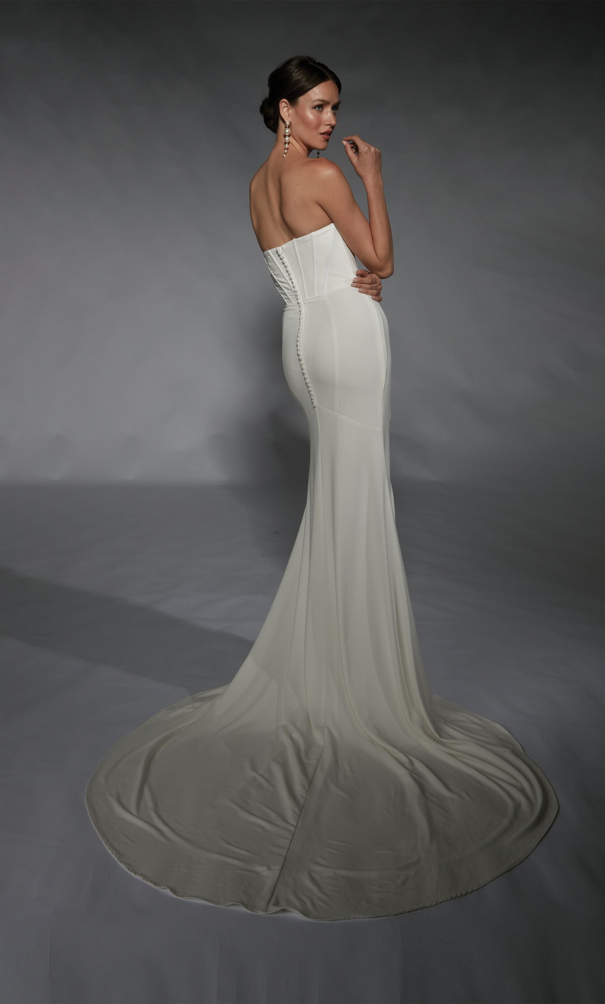 Formal Dress: 7102. Long, Strapless, Straight, Closed Back