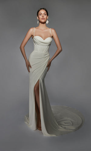 Formal Dress: 7103. Long, Cowl Neck, Straight, Closed Back