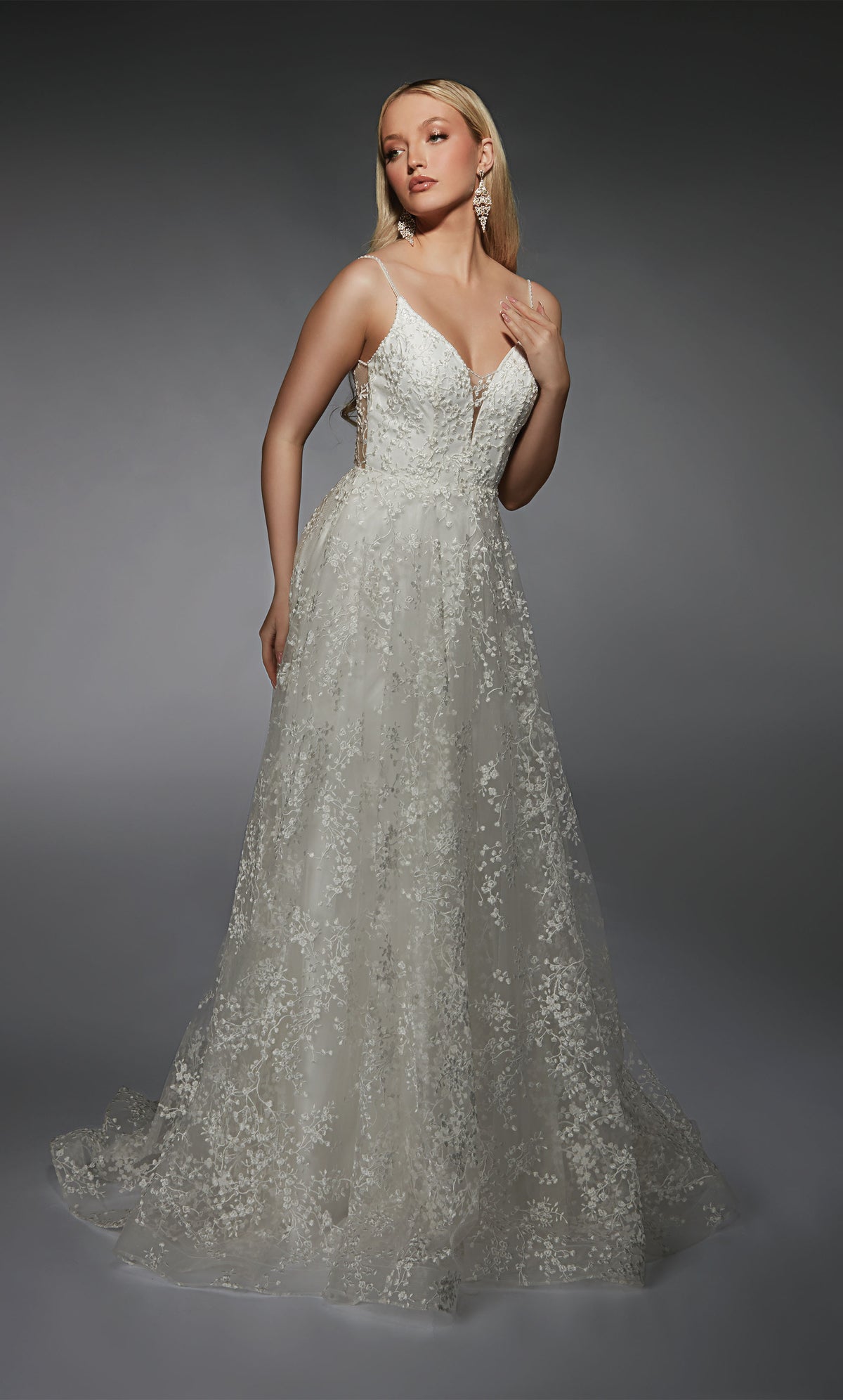 Formal Dress: 7121. Long, Plunging Neckline, A-line