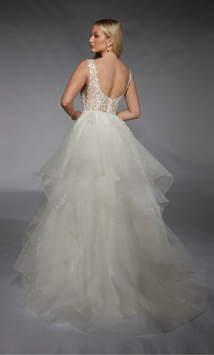 Formal Dress: 7126. Long, Plunging Neckline, Ball Gown, Open Back