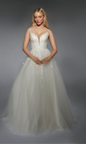 Formal Dress: 7127. Long, Plunging Neckline, Ball Gown