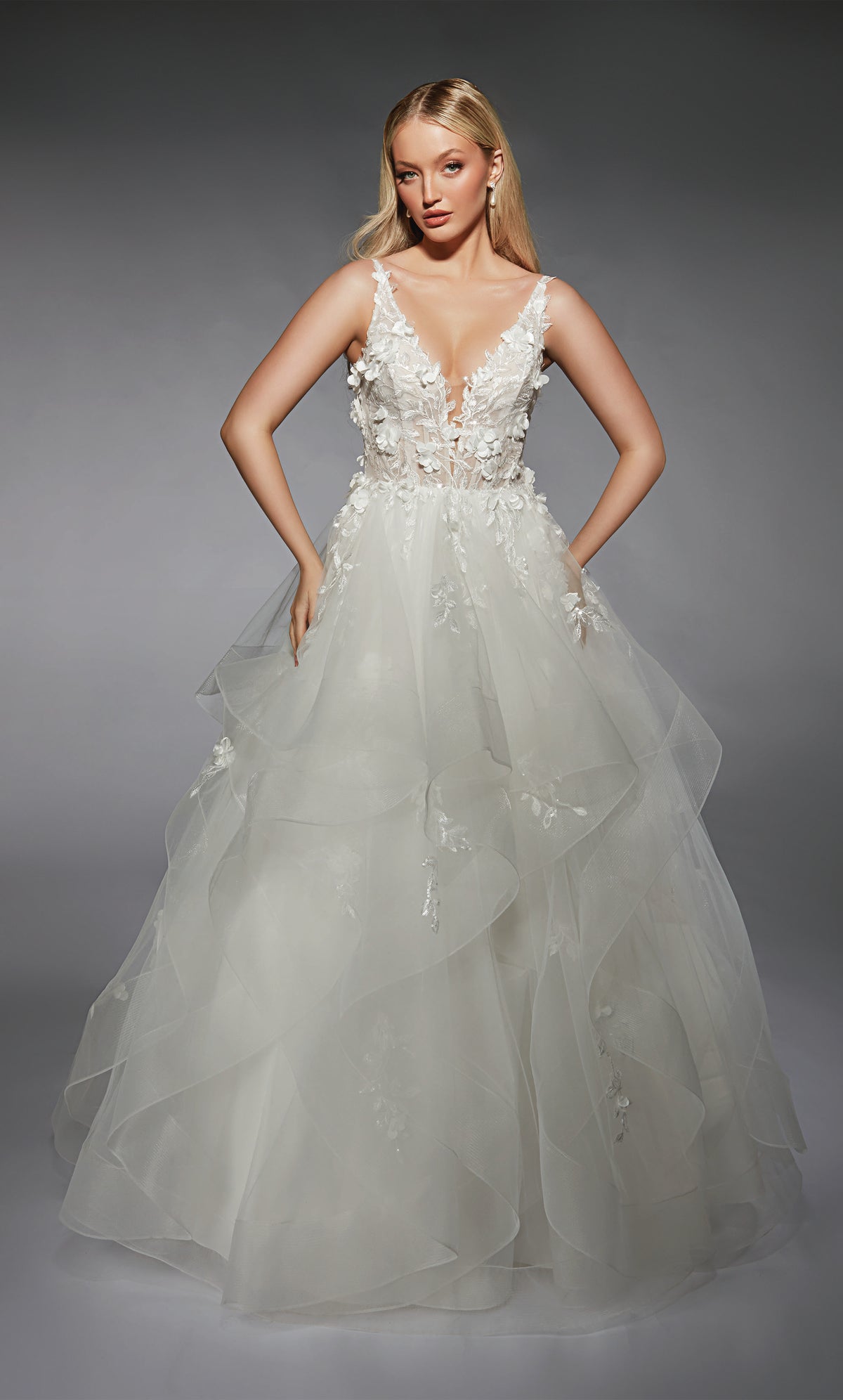 ALYCE Paris 7131 Bridal Plunging Chic Ballgown Dress