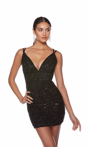 LBD featuring an hand-beaded paisley-patterned design for an playful and stylish look.