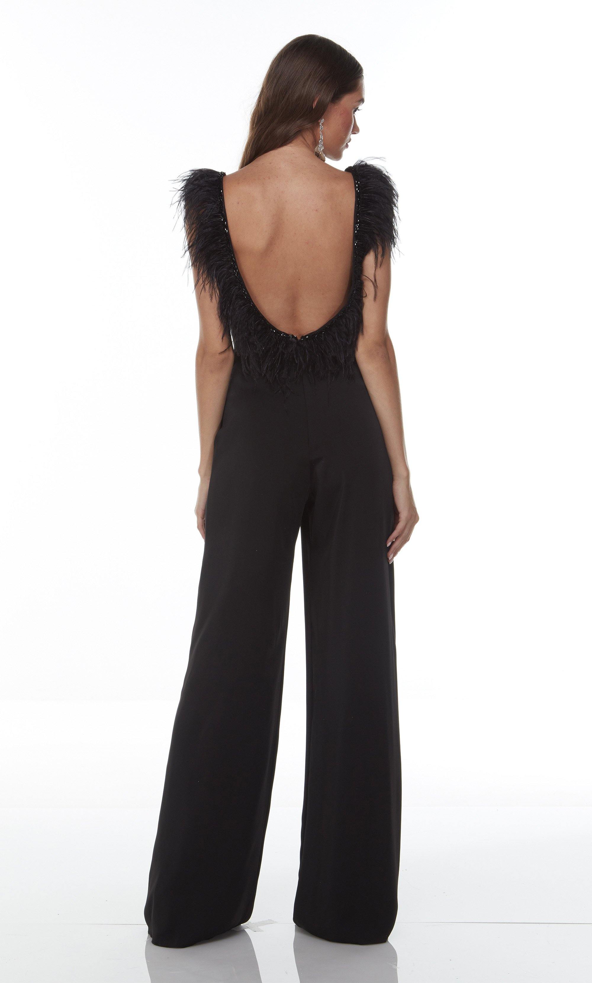 Formal Dress: 1707. Long Jumpsuit, Plunging Neckline, Jumpsuit Alyce Paris