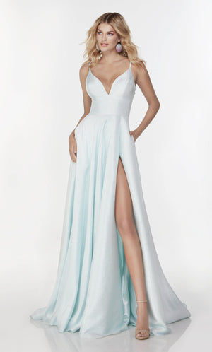 Formal Dress: 1736. Long Sexy Dress, Plunging Neckline, A-line Alyce Paris