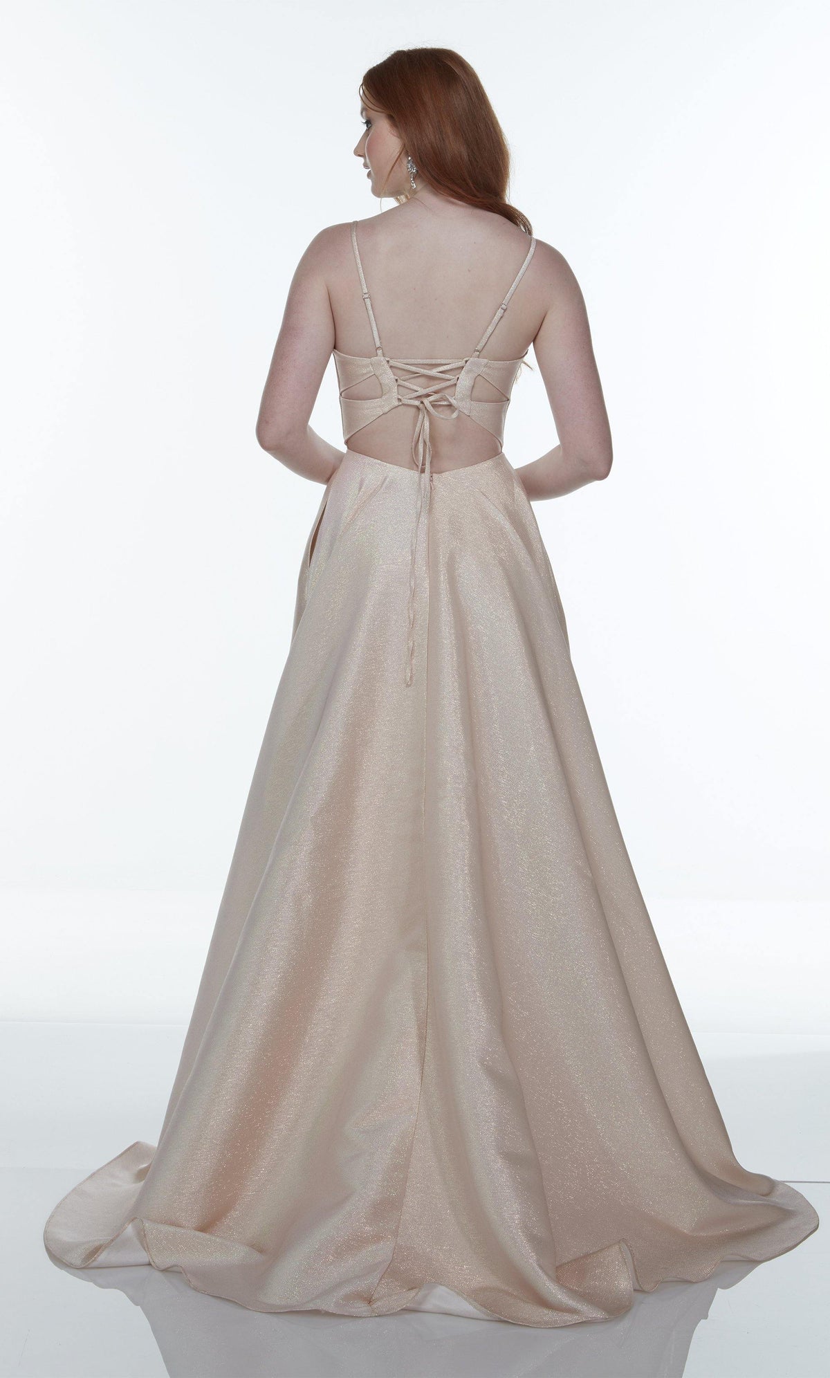 Formal Dress: 1736. Long Sexy Dress, Plunging Neckline, A-line Alyce Paris