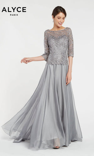 Formal Dress: 27251. Long, Bateau Neckline, Flowy Alyce Paris