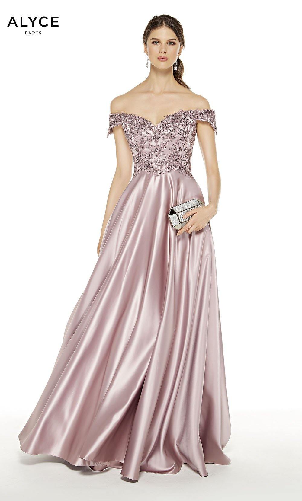 Formal Dress: 27393. Long, Off The Shoulder, Medium Fullness Alyce Paris