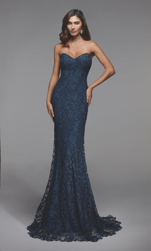 Formal Dress: 27496. Long Fitted Dress, Sweetheart Neckline, Fit N Flare Alyce Paris