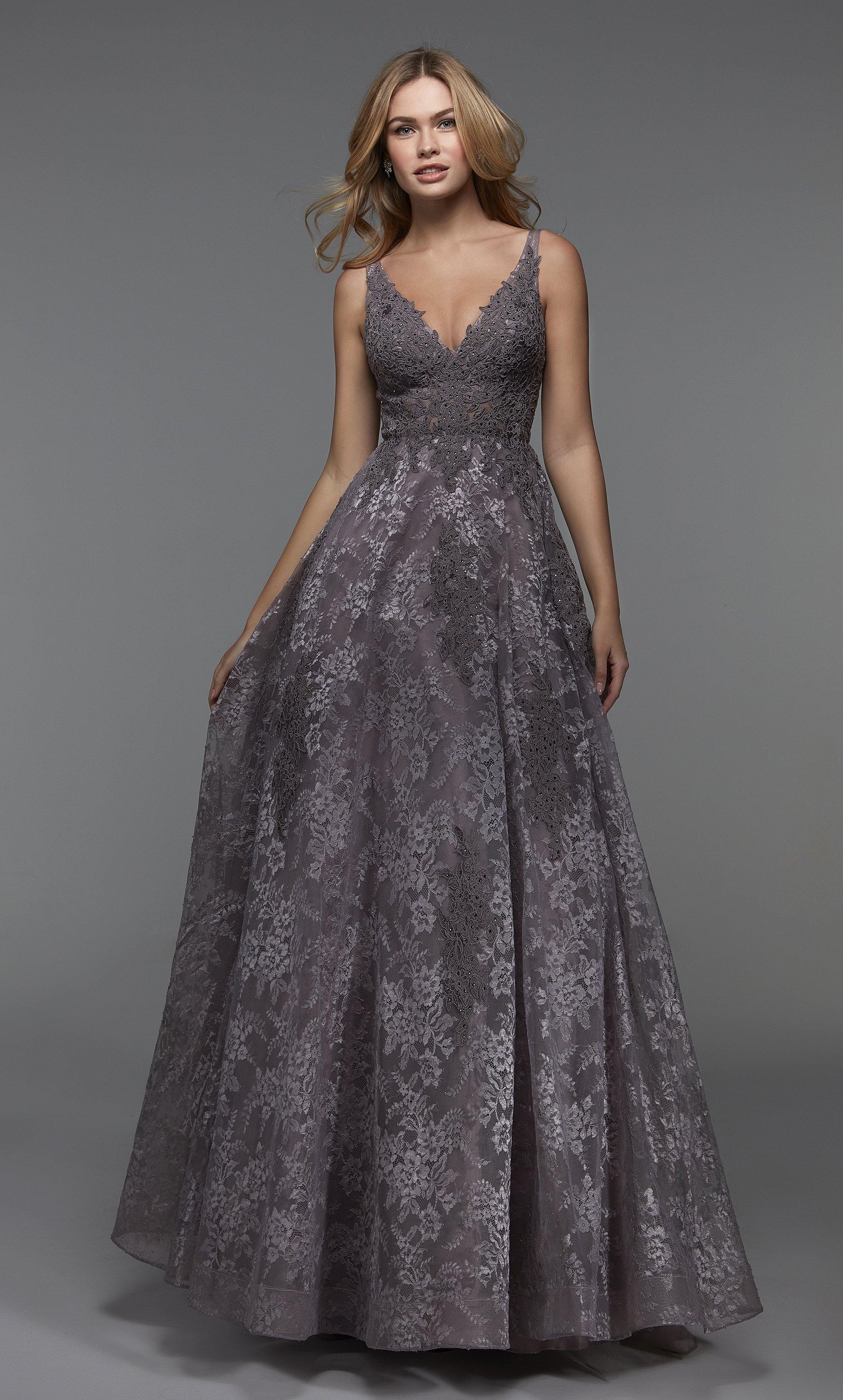 Formal Dress: 27552. Long Pretty Dresses, V-neck, A-line Alyce Paris