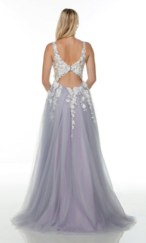 Formal Dress: 60894. Long, Plunging Neckline, A-line Alyce Paris