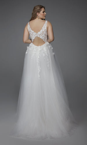 Formal Dress: 60894. Long, Plunging Neckline, A-line Alyce Paris