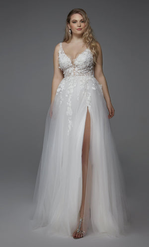 Formal Dress: 60894. Long, Plunging Neckline, A-line Alyce Paris