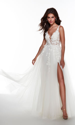 Formal Dress: 60894. Long, Plunging Neckline, A-line Alyce Paris