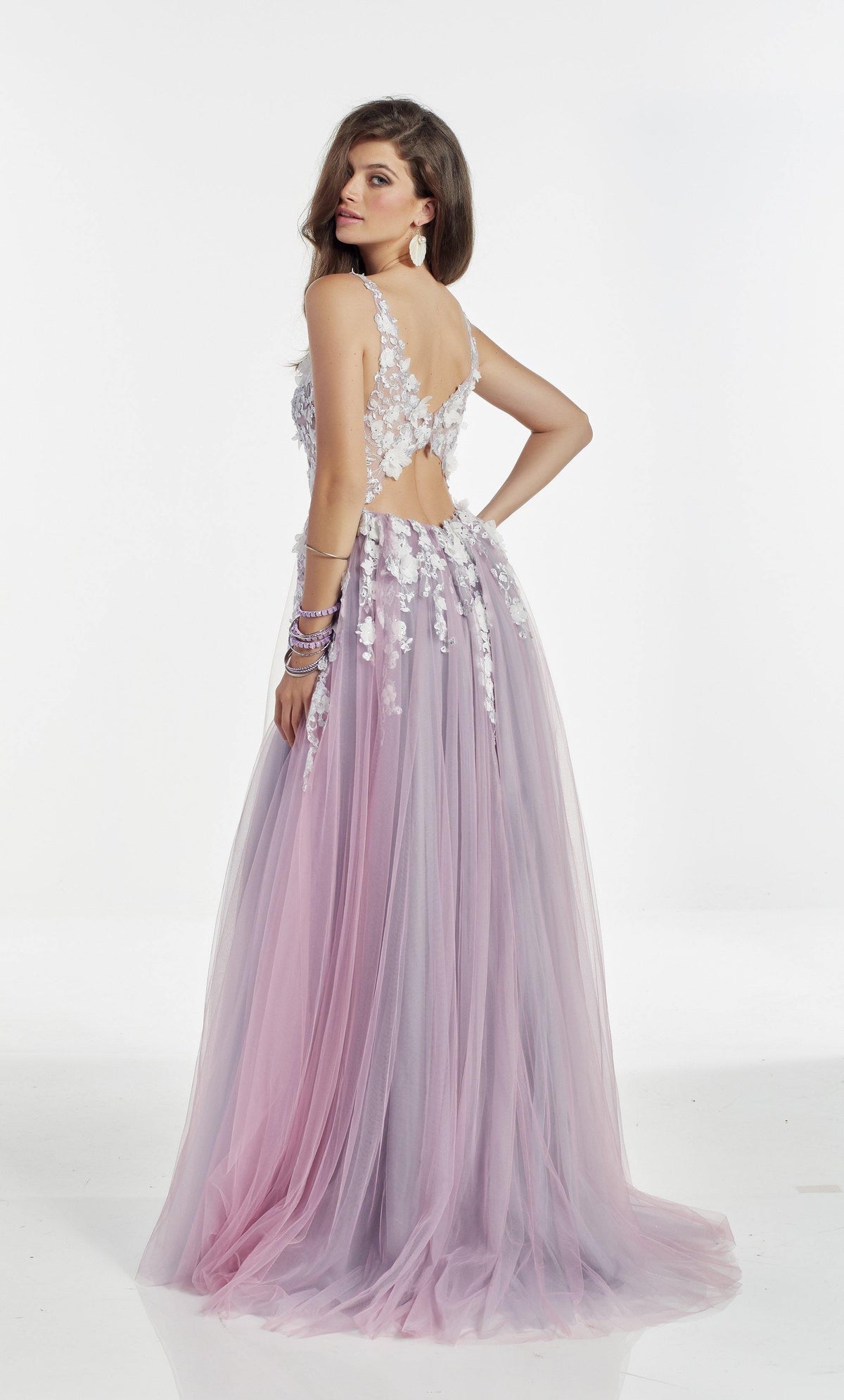 Formal Dress: 60894. Long, Plunging Neckline, A-line Alyce Paris