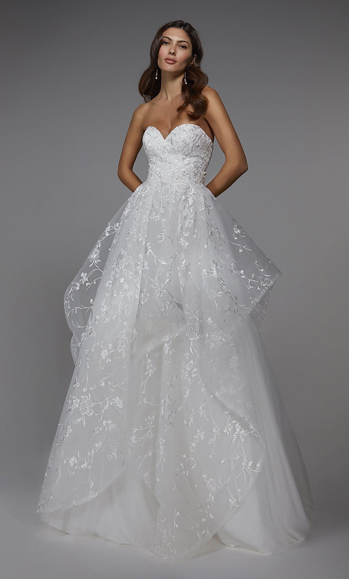 Formal Dress: 7041. Long Wedding Dress, Strapless, Ball Gown Alyce Paris